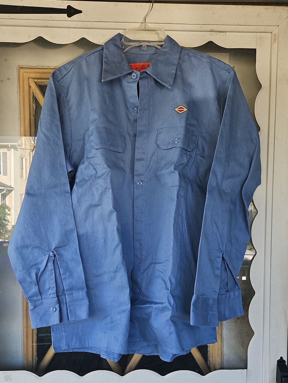 Men's Blue Work Shirt - Unbranded Long Sleeve